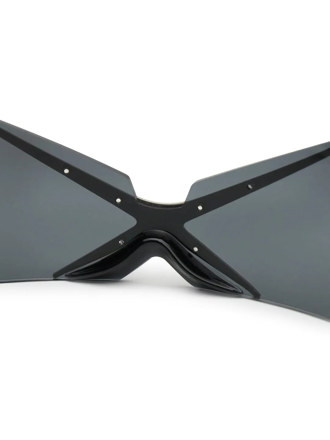 Eagle | Black Medium Rim Less Shield Sunglasses for Men & Women [UV-protected]