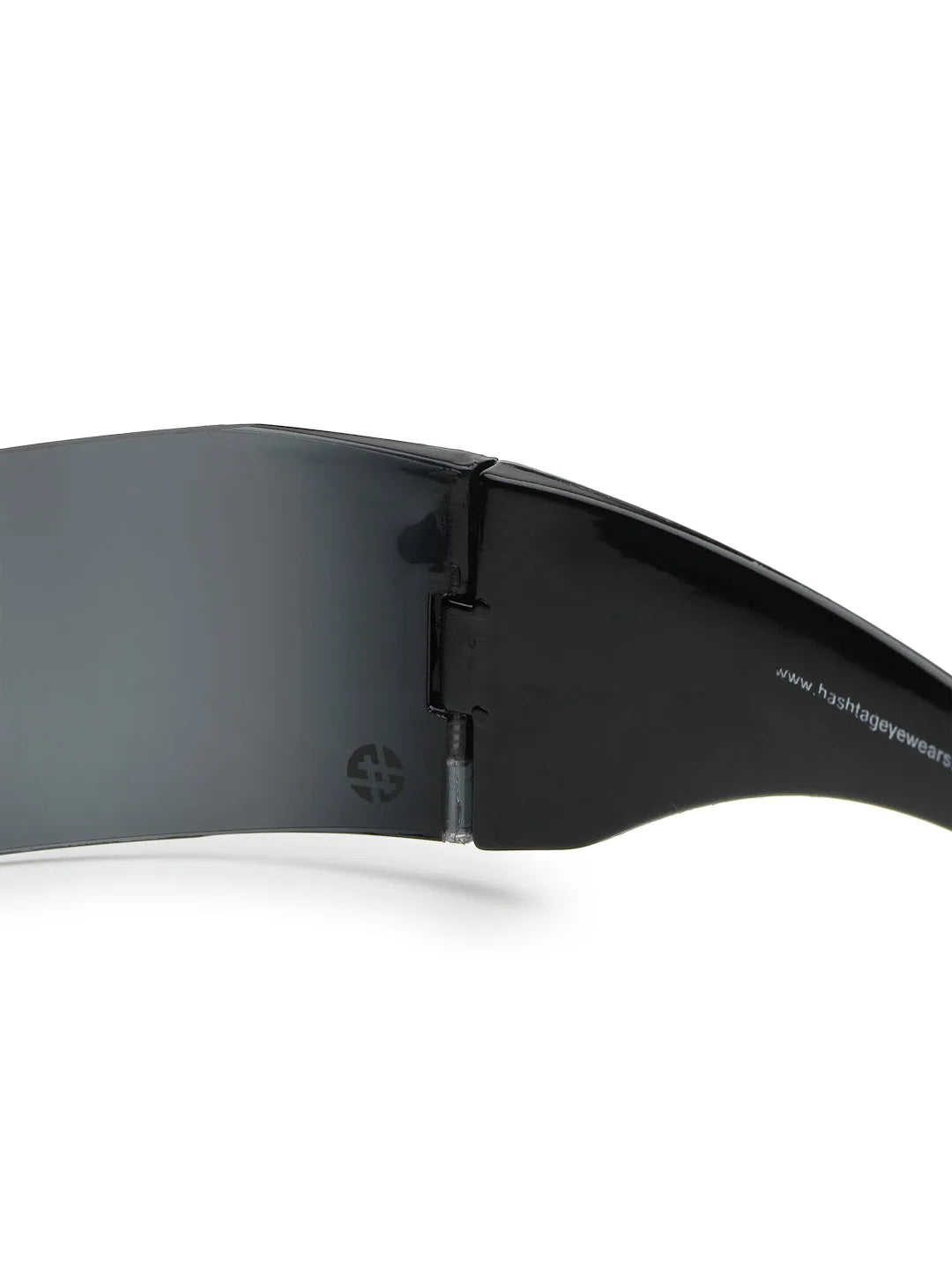 Eagle | Black Medium Rim Less Shield Sunglasses for Men & Women [UV-protected]