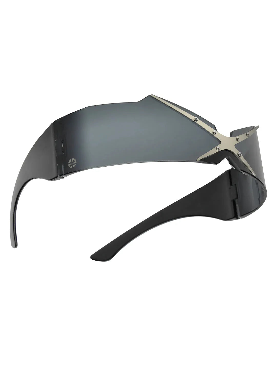 Eagle | Black Medium Rim Less Shield Sunglasses for Men & Women [UV-protected]