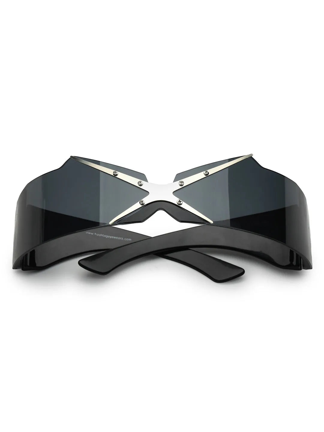 Eagle | Black Medium Rim Less Shield Sunglasses for Men & Women [UV-protected]