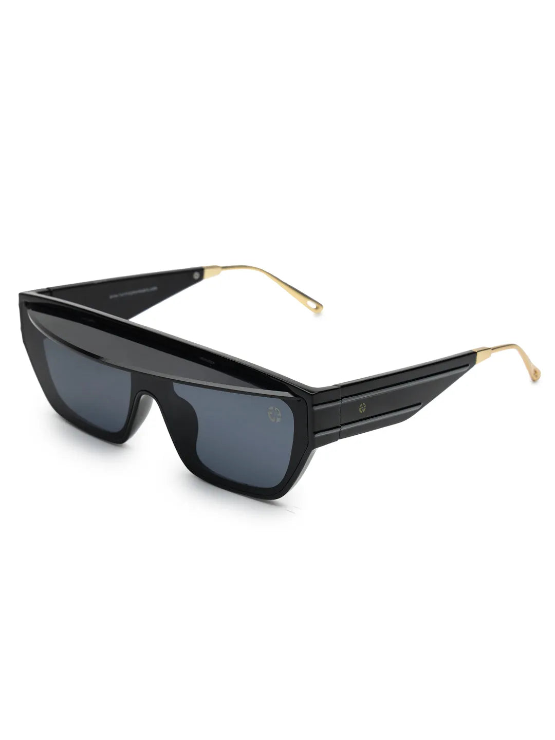 Umbra | Black/Gold Medium Full Rim Rectangle Sunglasses for Men & Women [UV-protected]