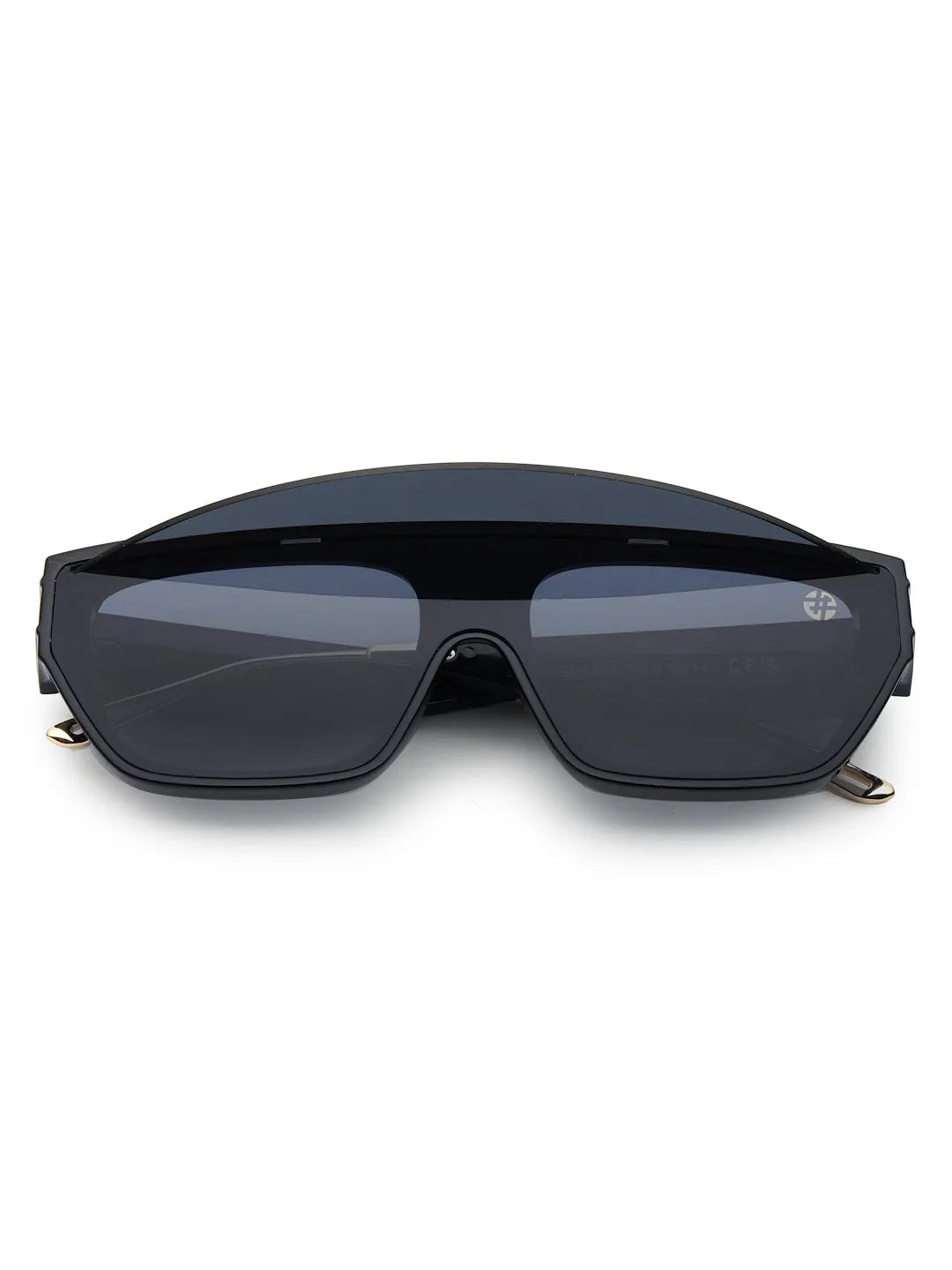 Umbra | Black/Gold Medium Full Rim Rectangle Sunglasses for Men & Women [UV-protected]