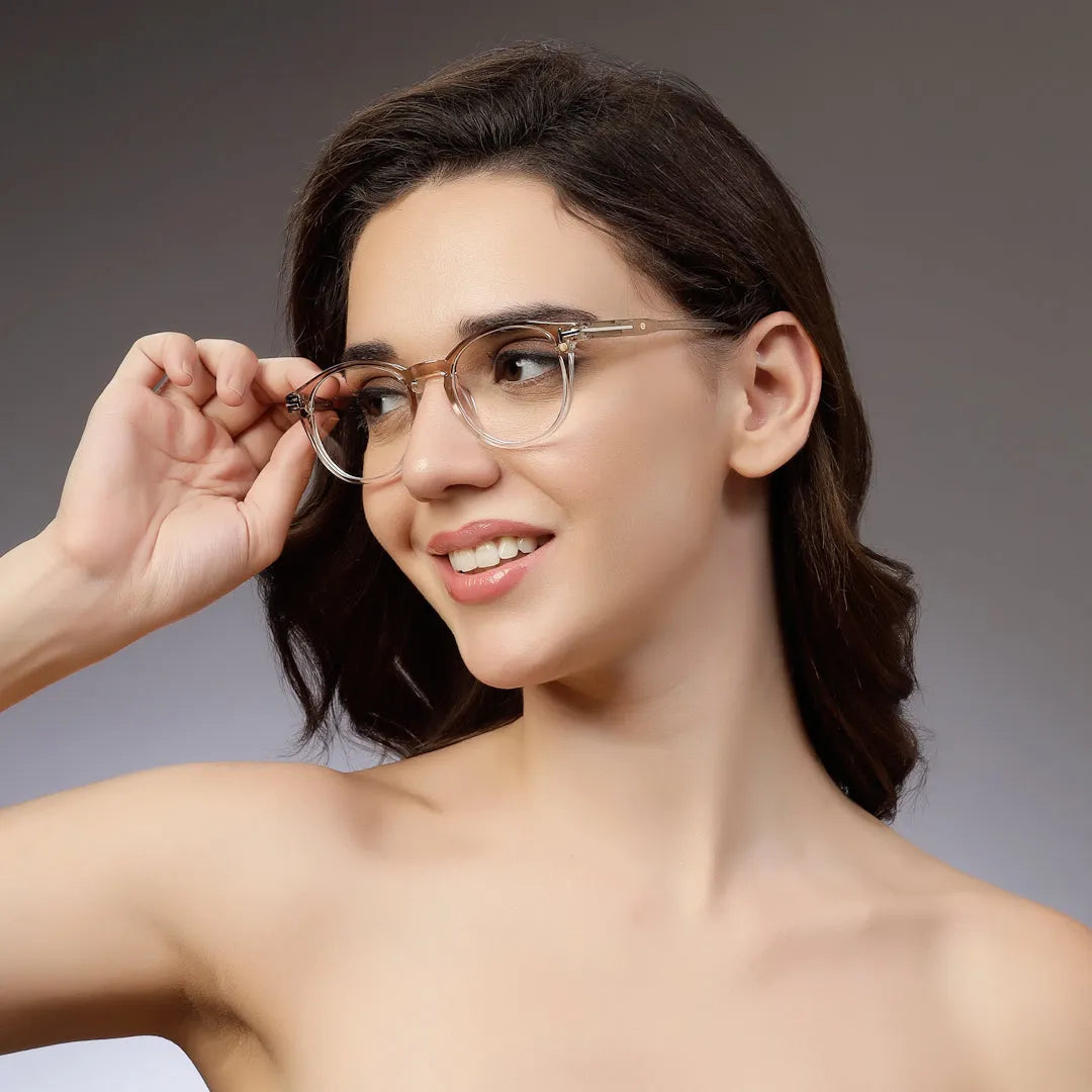 Xalora | Gradient Brown Small Full Rim Oval Clip-on for Men & Women [Clip-on]