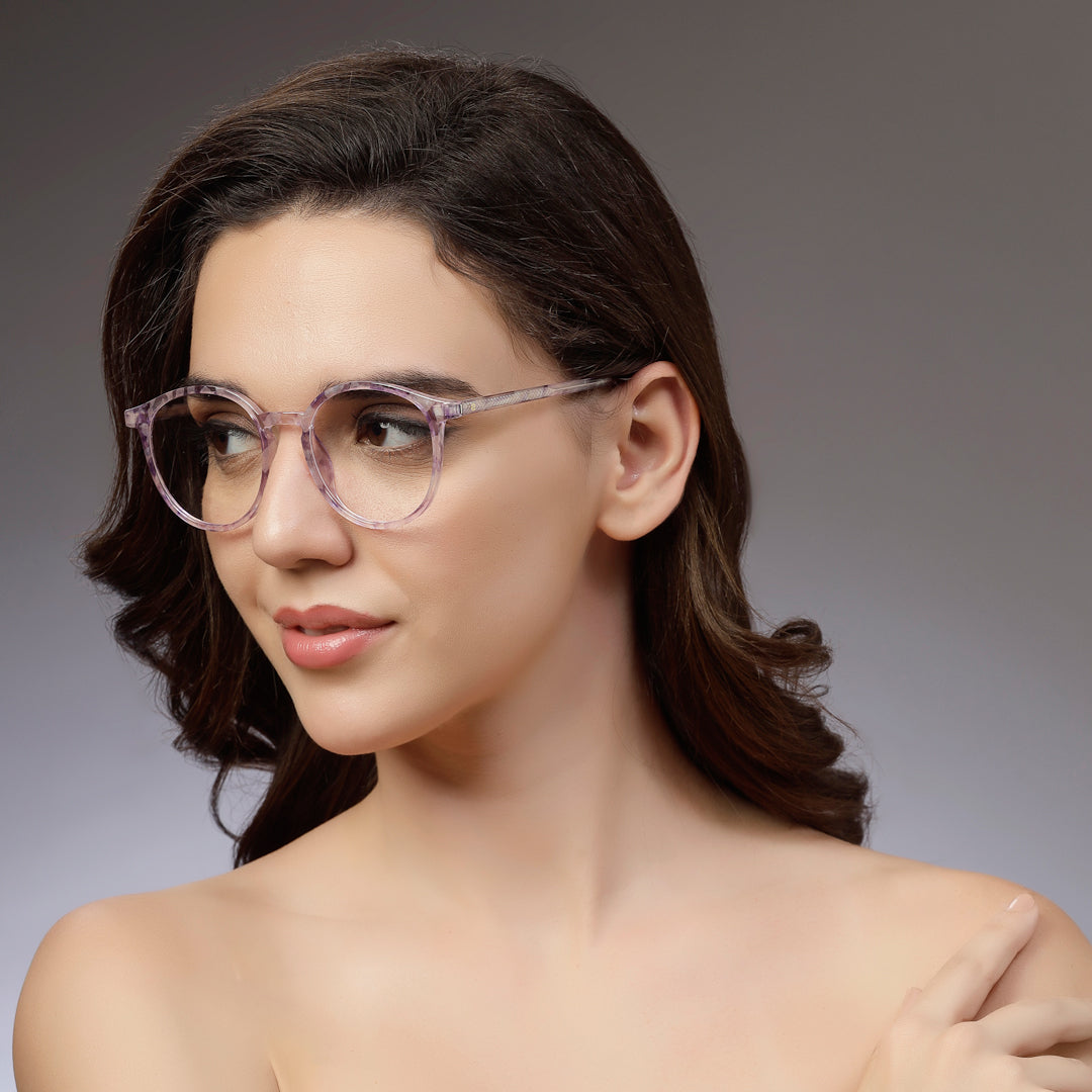 Aerion | Purple Texture Small Full Rim Round Clip-on for Men [Clip-on]