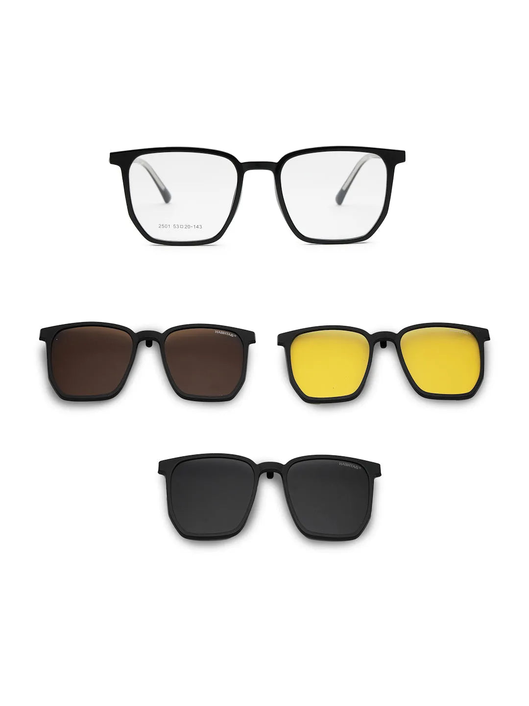 Lyria | Black Medium Full Rim Square Clip-on for Men [Clip-on]