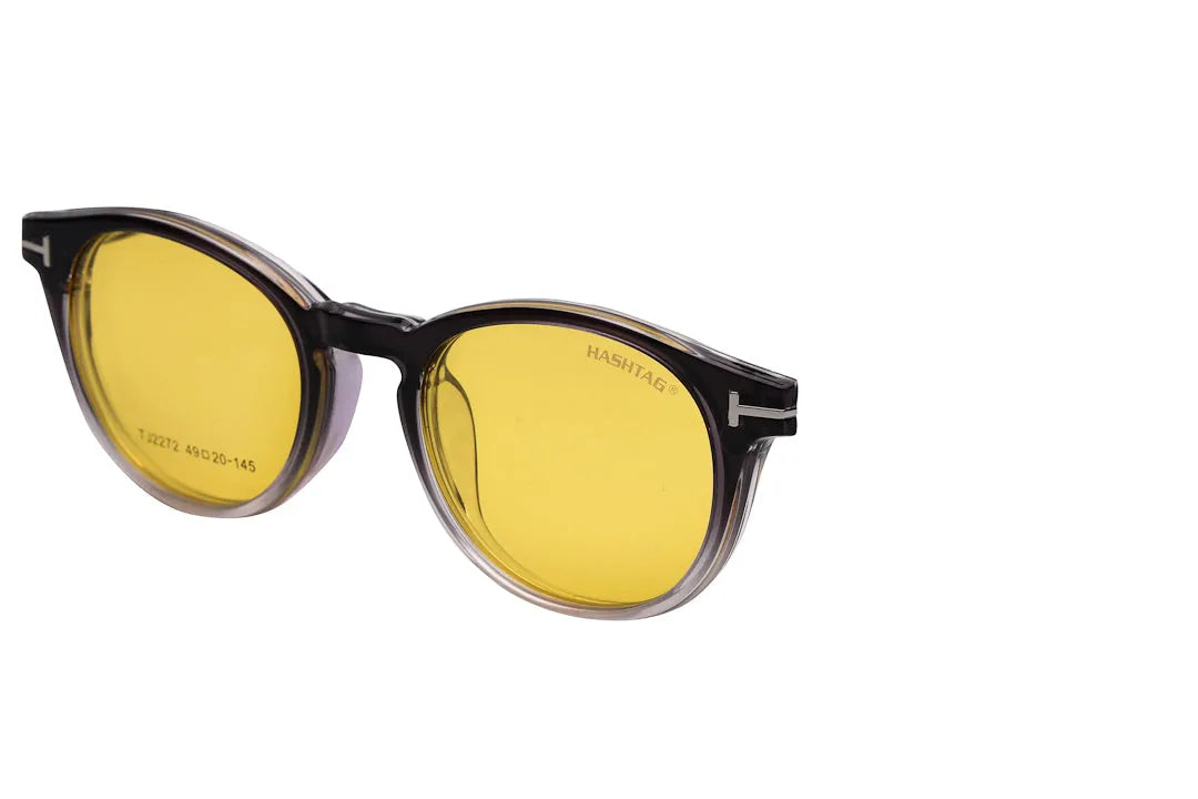 Xalora | Gradient Black Small Full Rim Oval Clip-on for Men & Women [Clip-on]