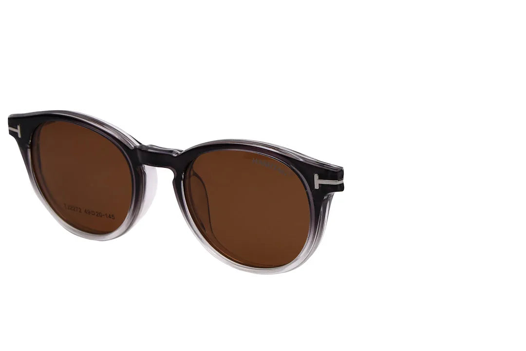 Xalora | Gradient Black Small Full Rim Oval Clip-on for Men & Women [Clip-on]