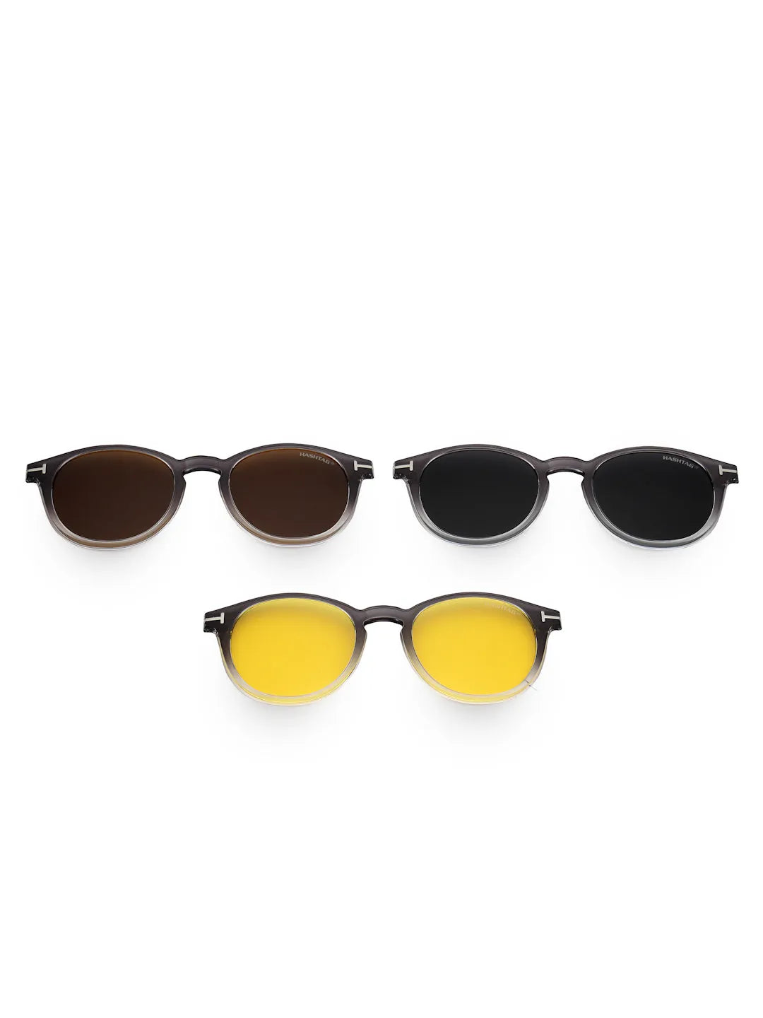 Xalora | Gradient Black Small Full Rim Oval Clip-on for Men & Women [Clip-on]