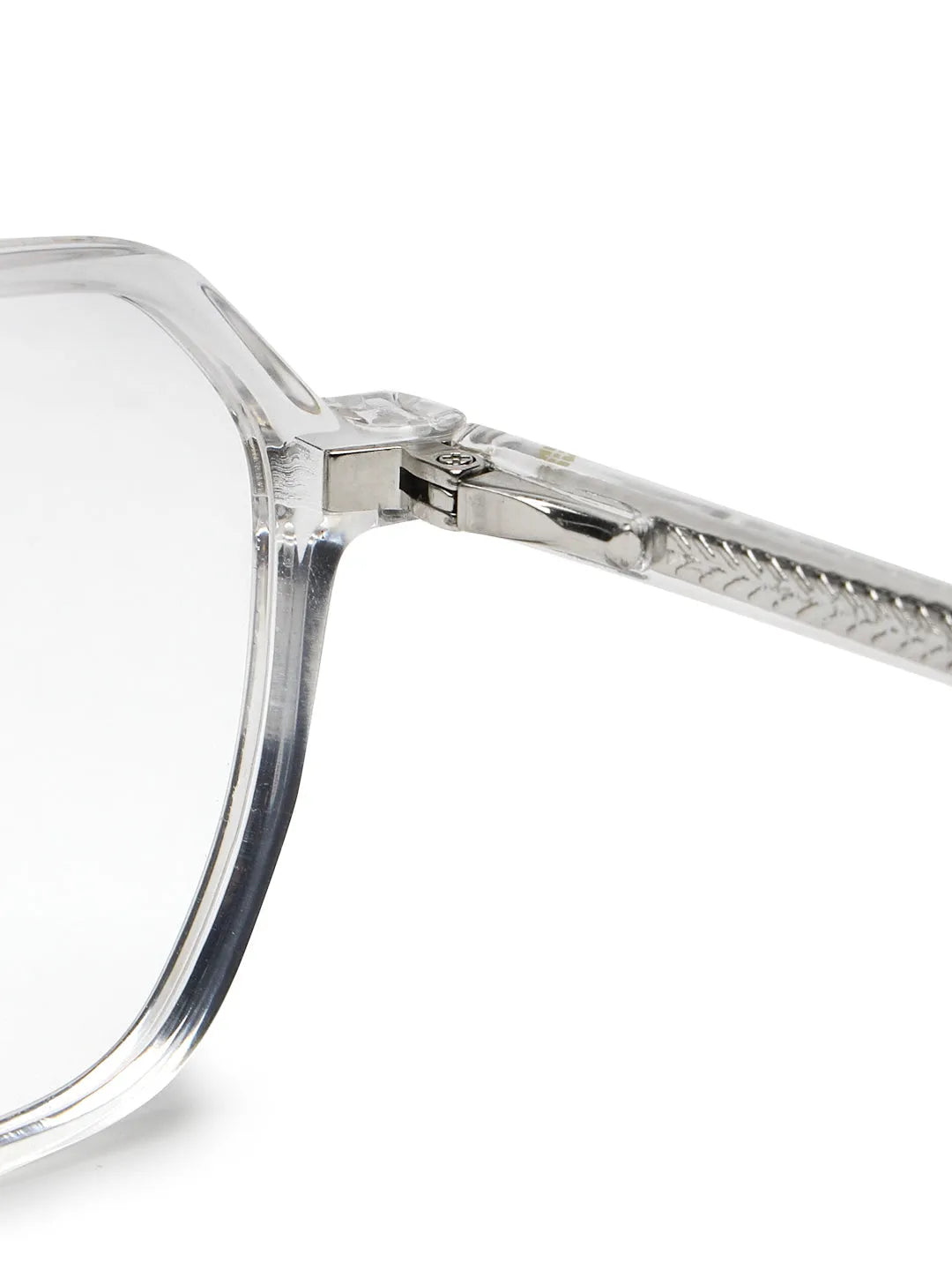 Nymora | Transparent Medium Full Rim Hexagonal Clip-on for Men [Clip-on]