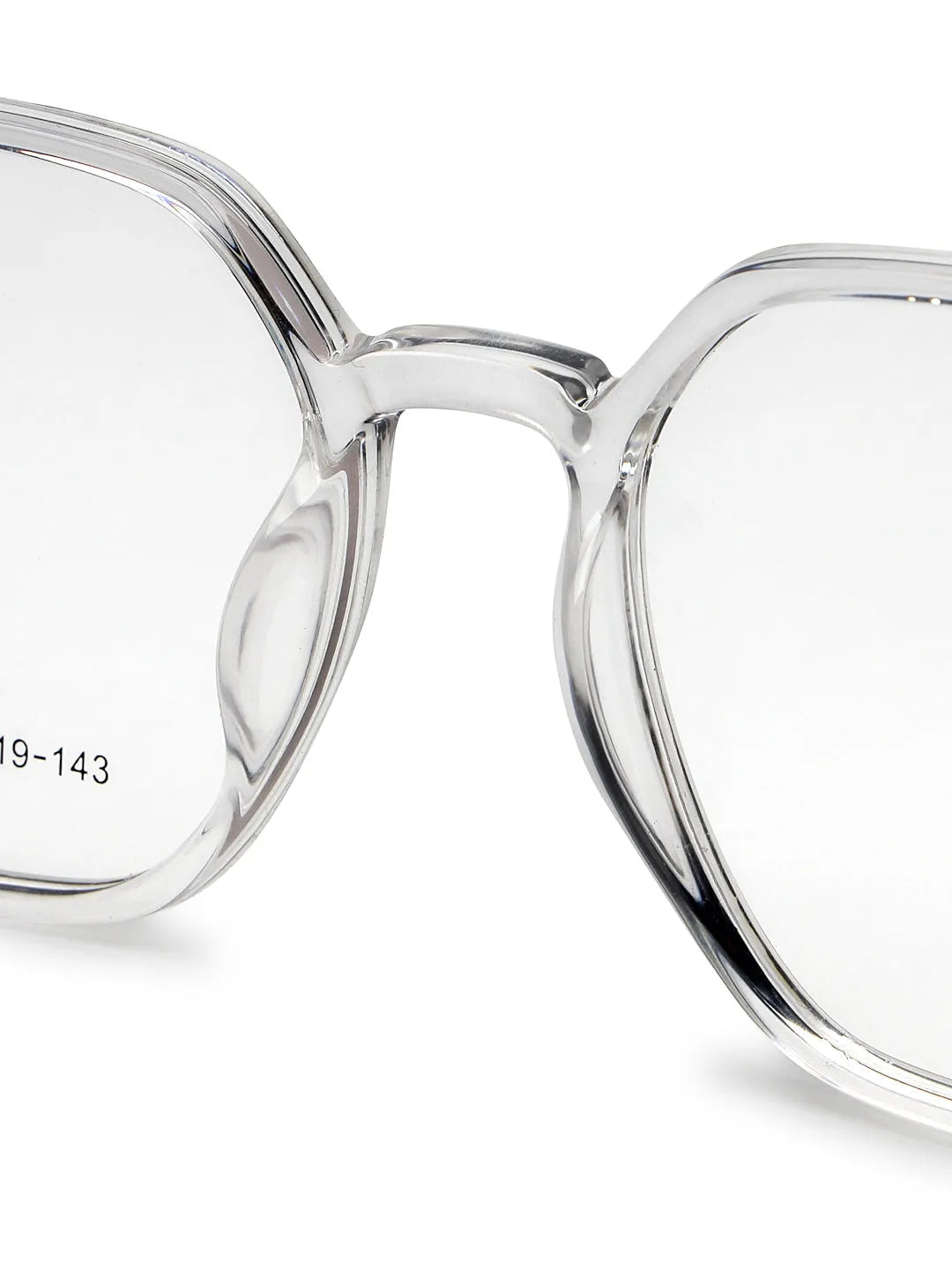 Nymora | Transparent Medium Full Rim Hexagonal Clip-on for Men [Clip-on]