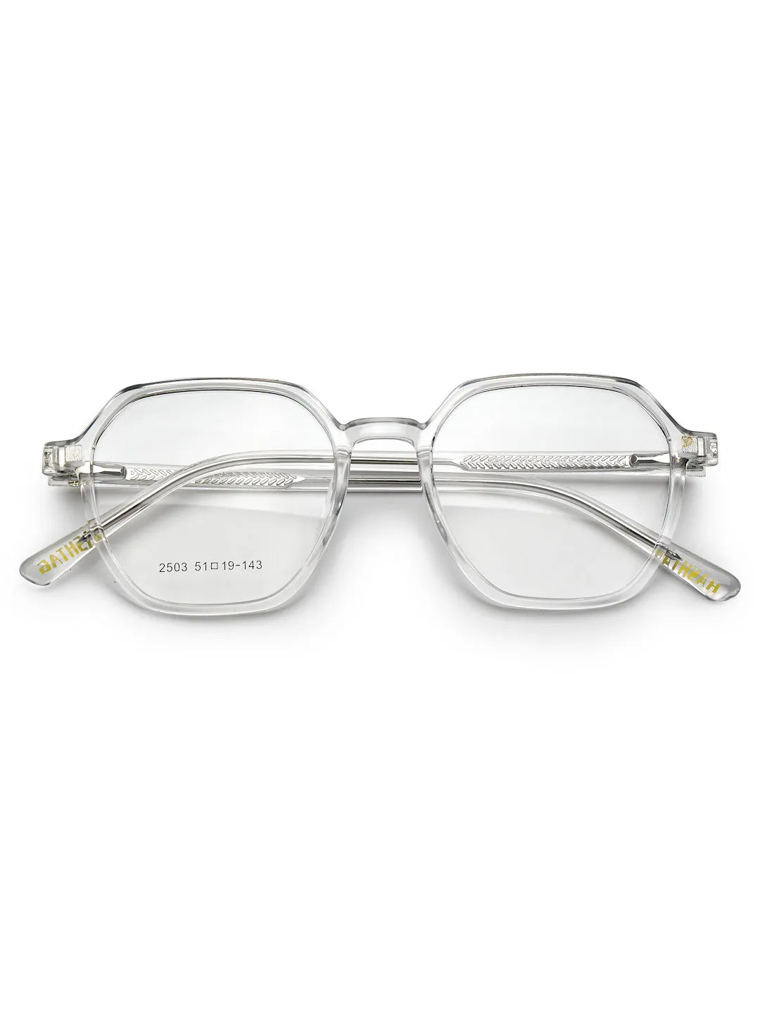 Nymora | Transparent Medium Full Rim Hexagonal Clip-on for Men [Clip-on]