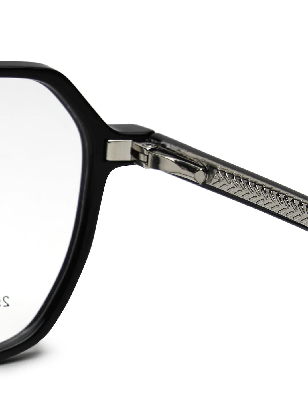 Nymora | Black Medium Full Rim Hexagonal Clip-on for Men [Clip-on]