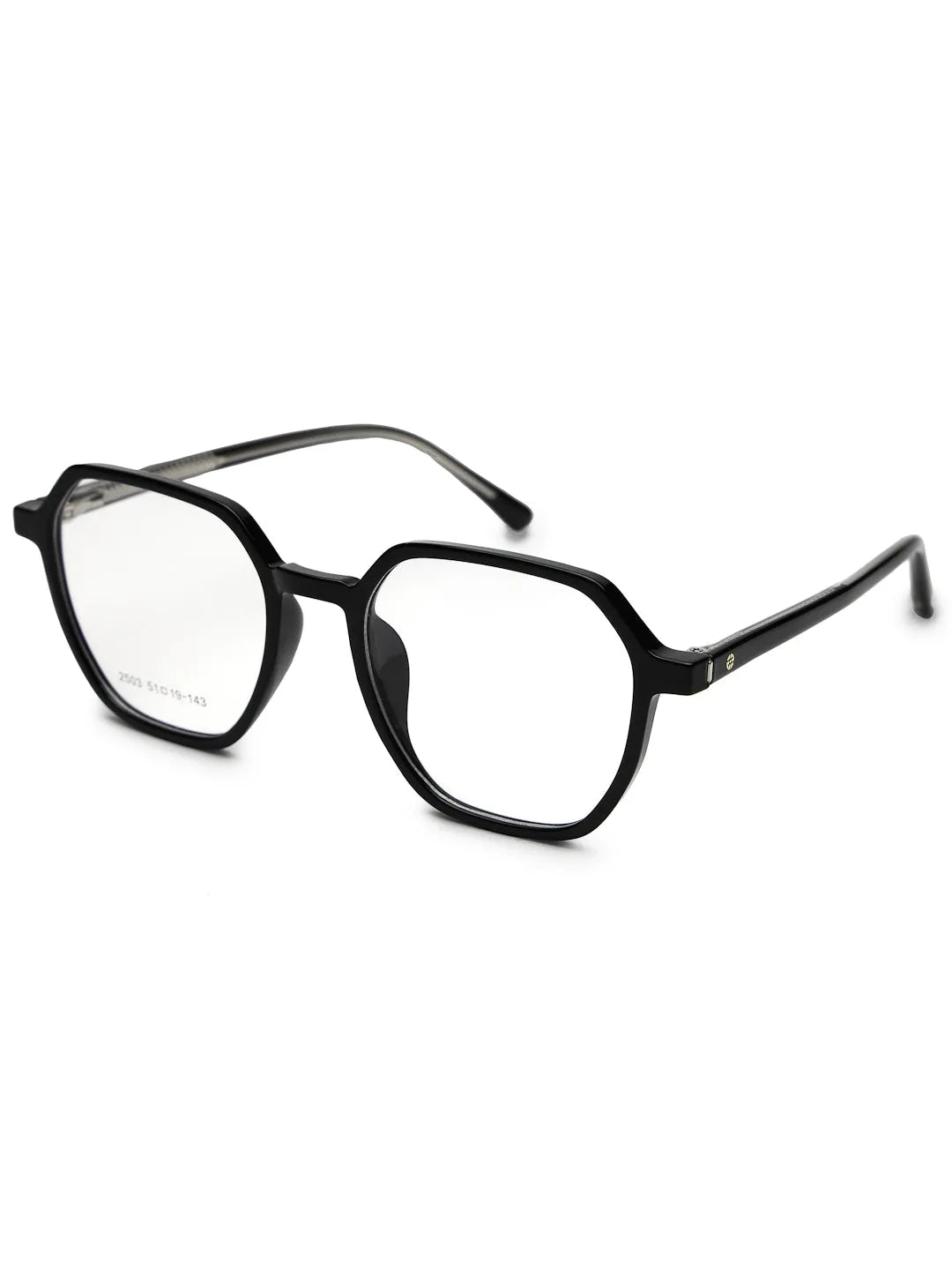 Nymora | Black Medium Full Rim Hexagonal Clip-on for Men [Clip-on]