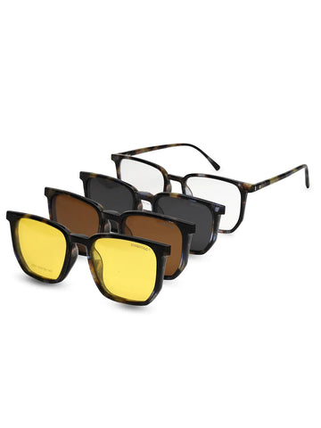 Lyria | Tiger Print Medium Full Rim Square Clip-on for Men [Clip-on]