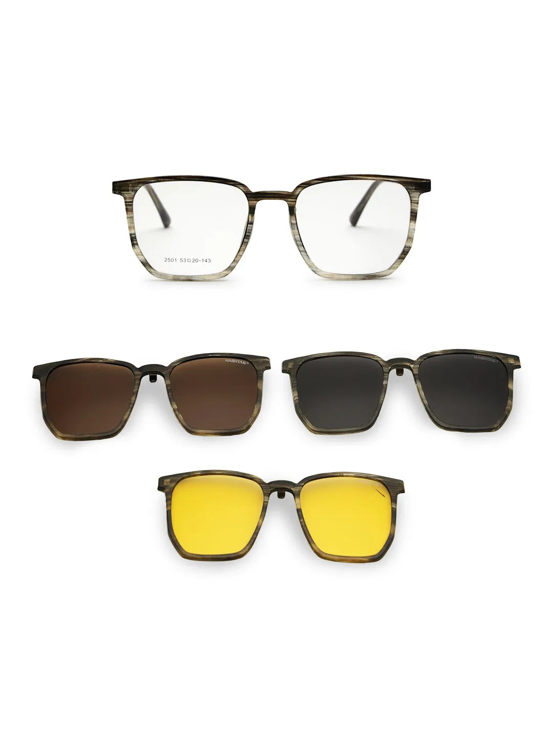 Lyria | Smoke Medium Full Rim Square Clip-on for Men [Clip-on]