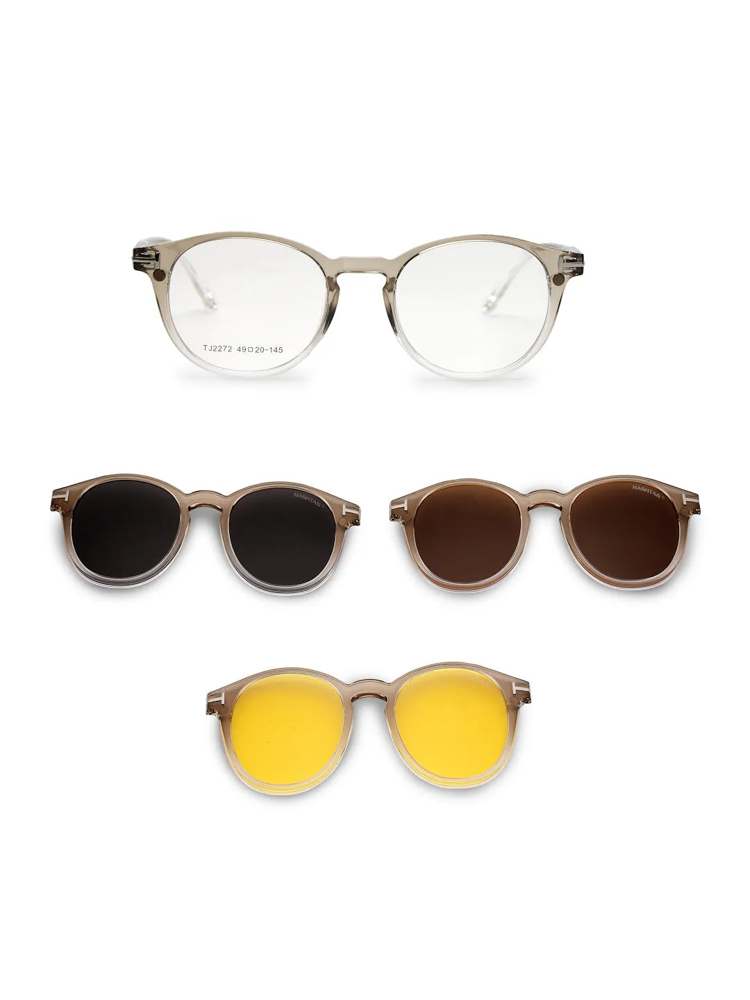 Xalora | Gradient Brown Small Full Rim Oval Clip-on for Men & Women [Clip-on]