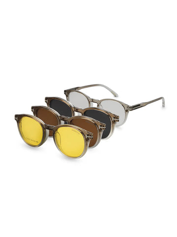 Xalora | Gradient Brown Small Full Rim Oval Clip-on for Men & Women [Clip-on]