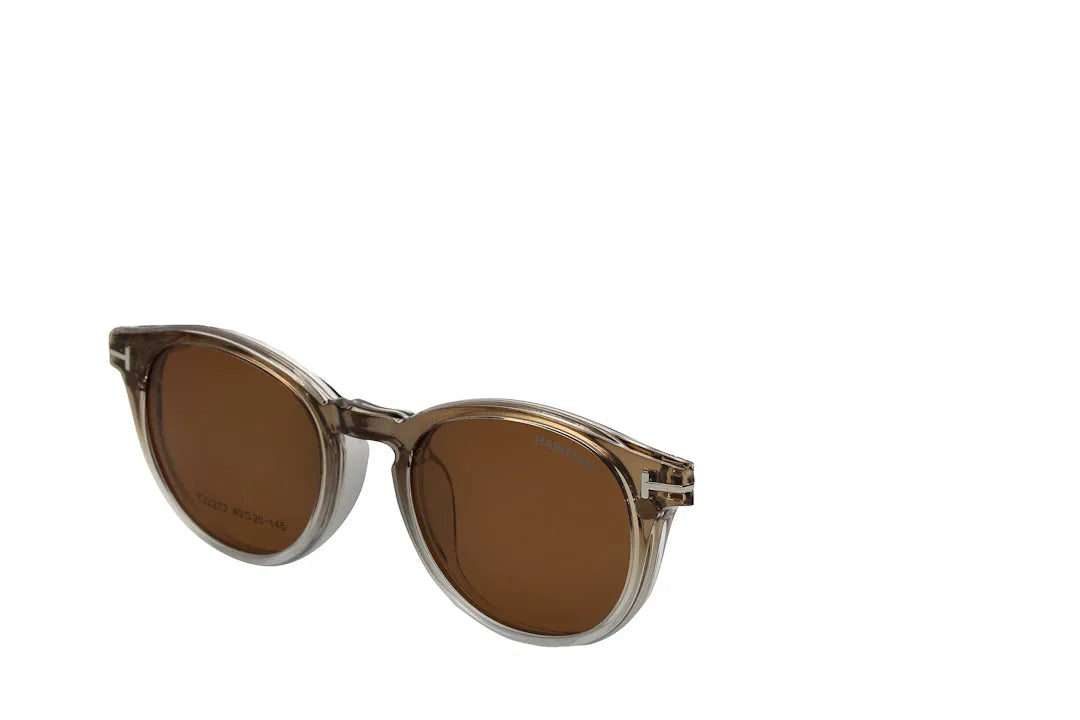 Xalora | Gradient Brown Small Full Rim Oval Clip-on for Men & Women [Clip-on]