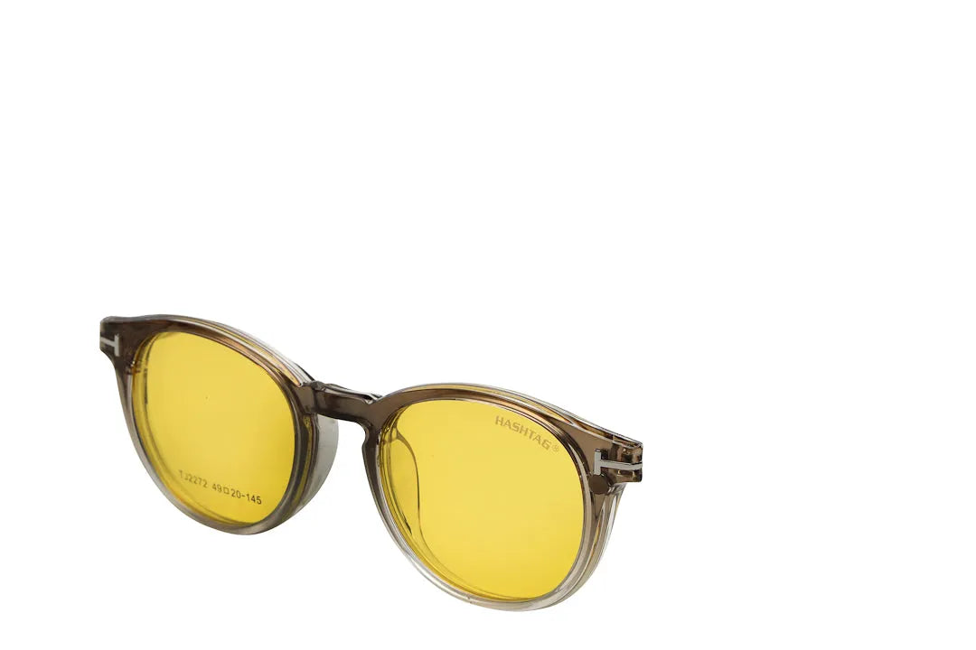 Xalora | Gradient Brown Small Full Rim Oval Clip-on for Men & Women [Clip-on]