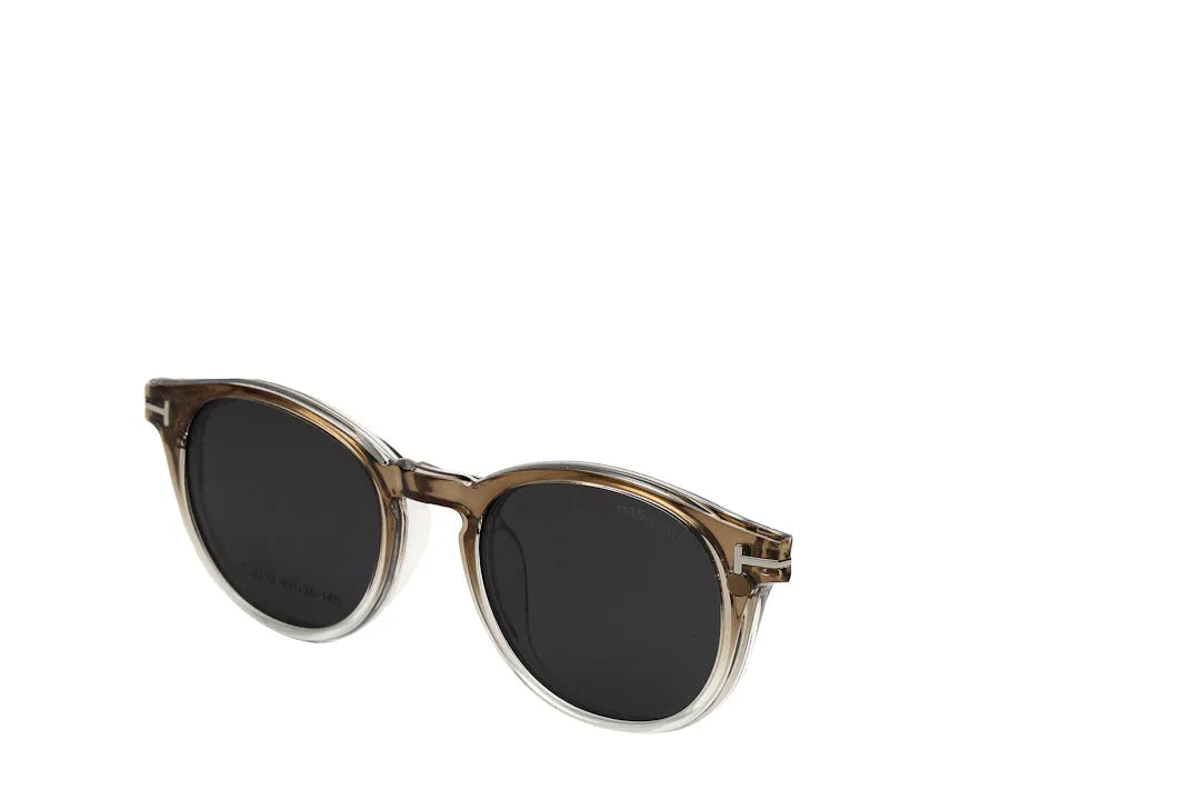 Xalora | Gradient Brown Small Full Rim Oval Clip-on for Men & Women [Clip-on]