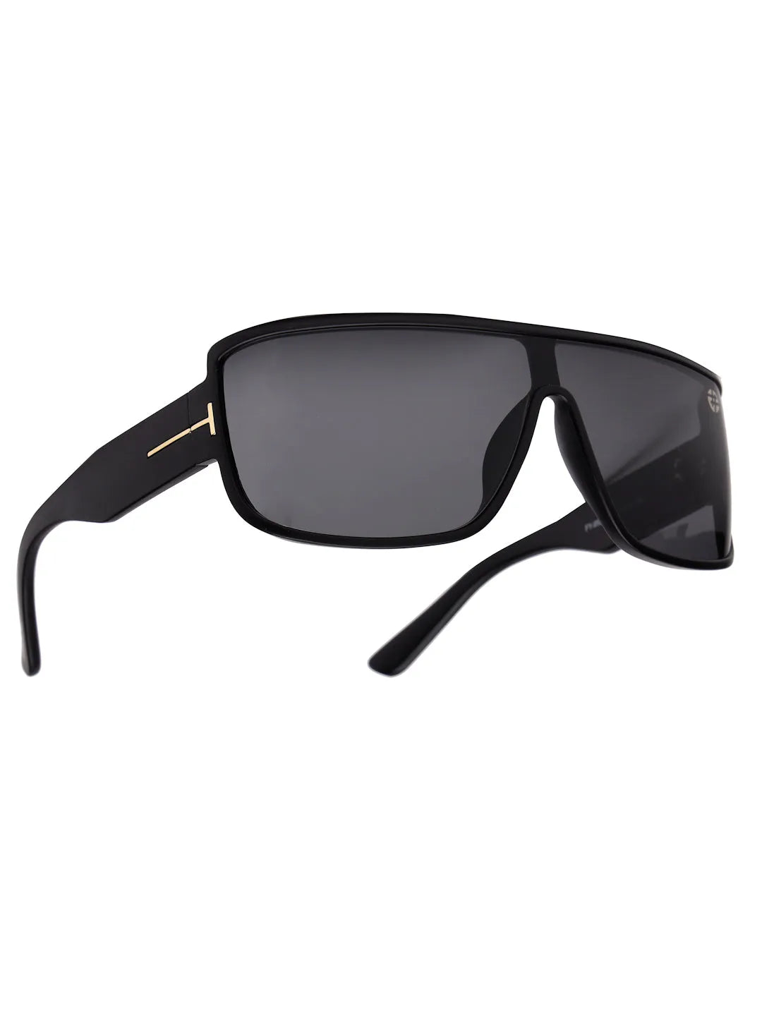 Texas | Black Medium Full Rim Shield Sunglasses for Men & Women [UV-protected]