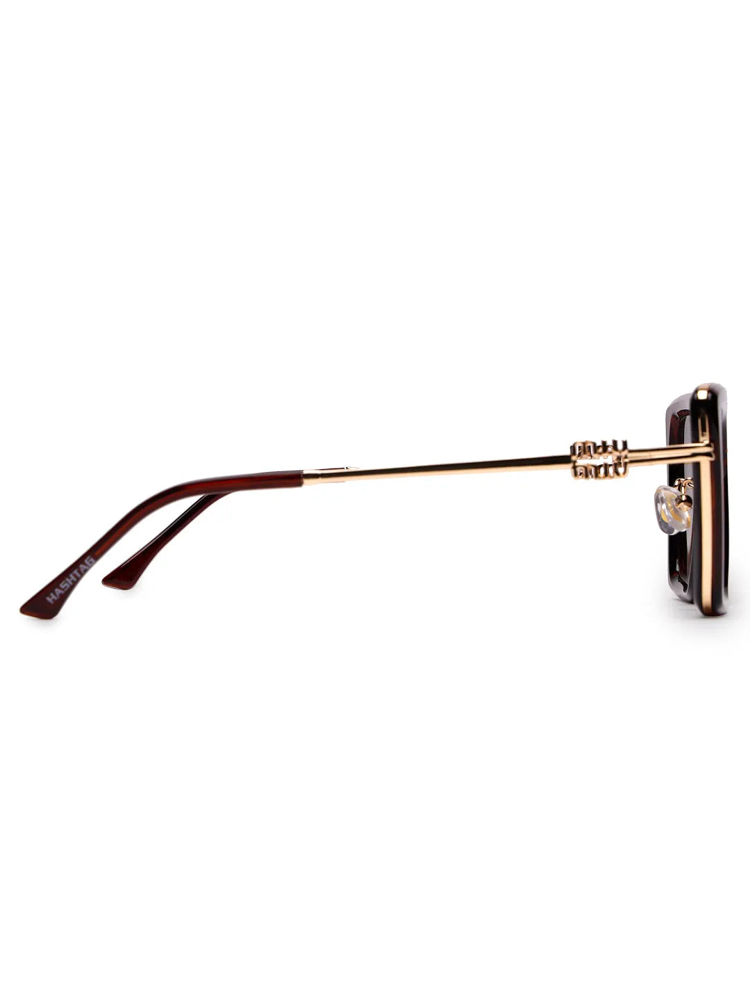 DuskDazzle | Brown & Golden Large Full Rim Cateye Sunglasses for Women [UV-protected]