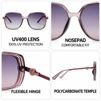 Noxara | Purple Large Full Rim Square Sunglasses for Women [Polarized]