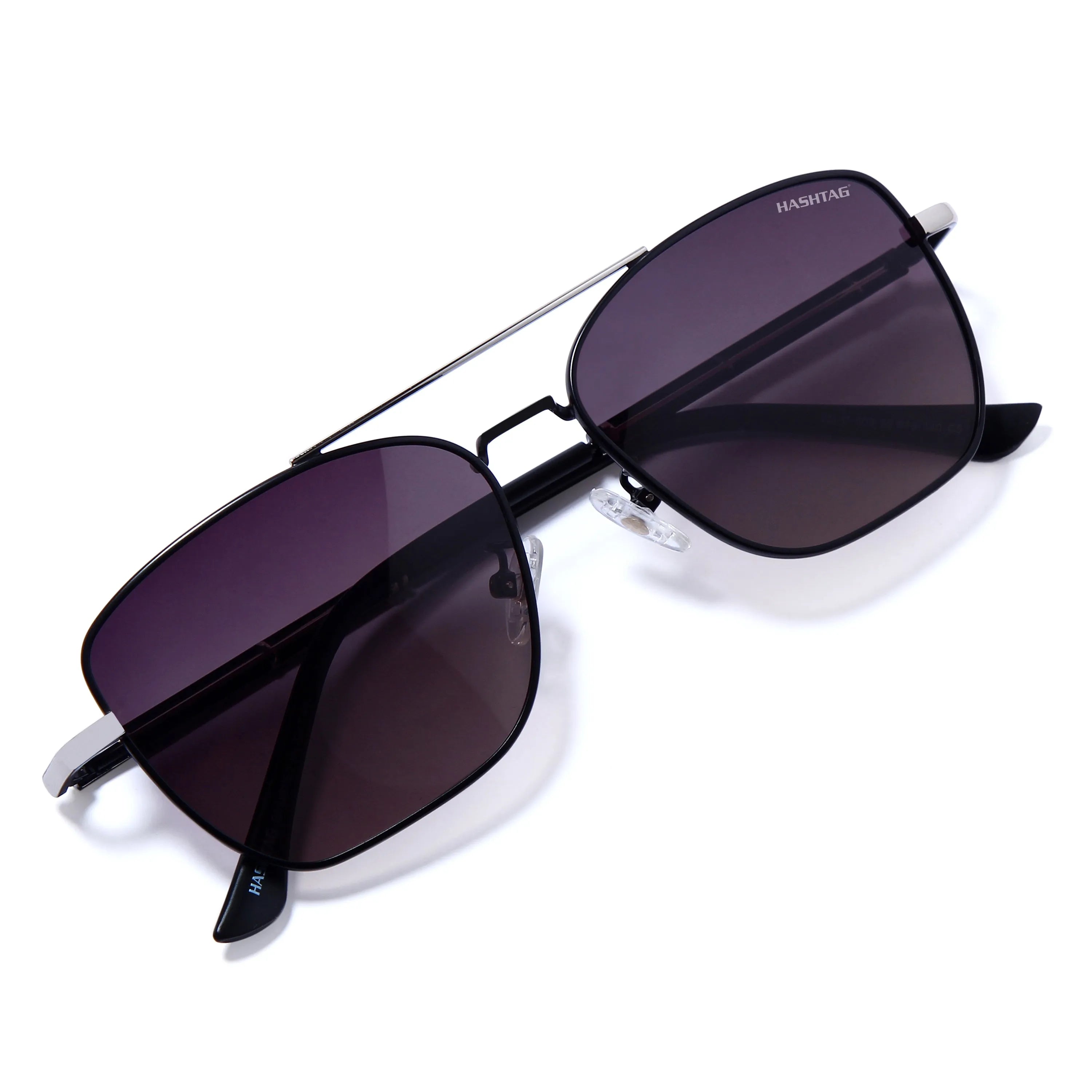 Enira | Gradient Pink Brown Large Full Rim RECTANGLE Sunglasses for Men & Women [Polarized]