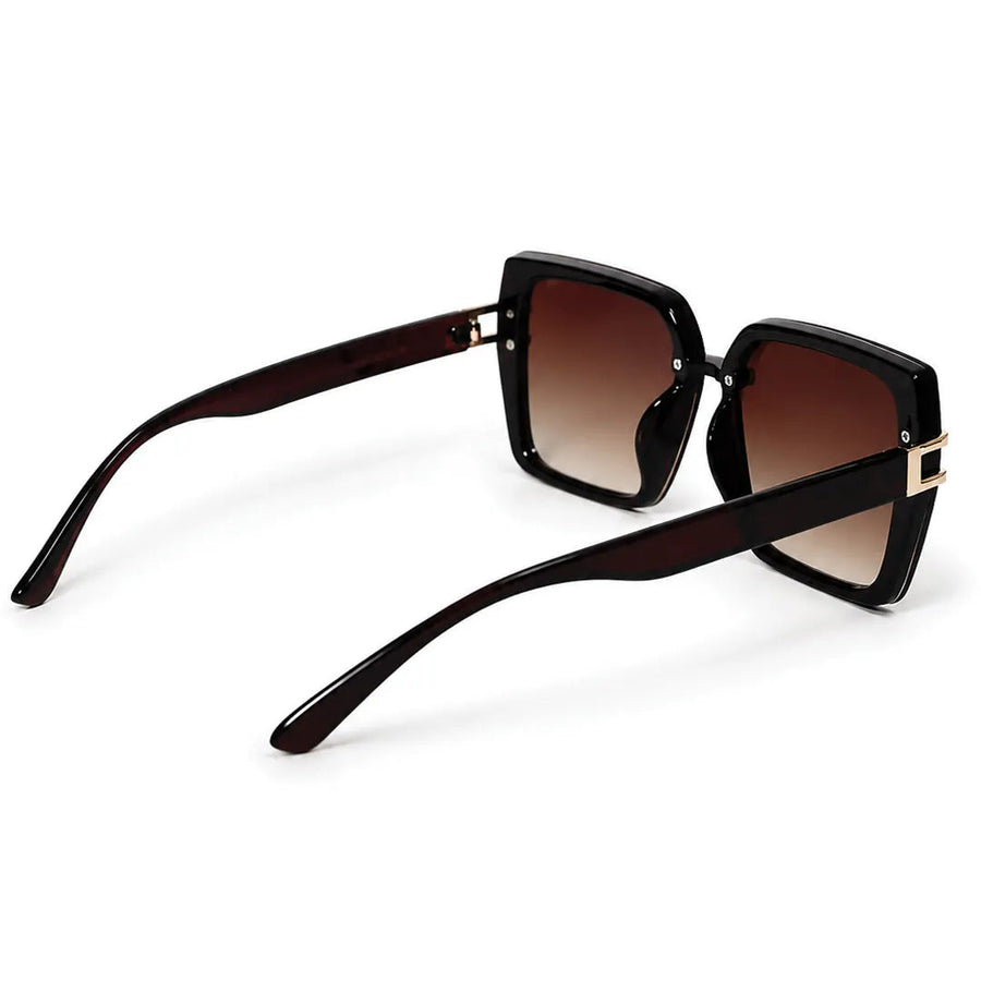 Valoria | Brown Large Full Rim Square Sunglasses for Women [UV-protected]