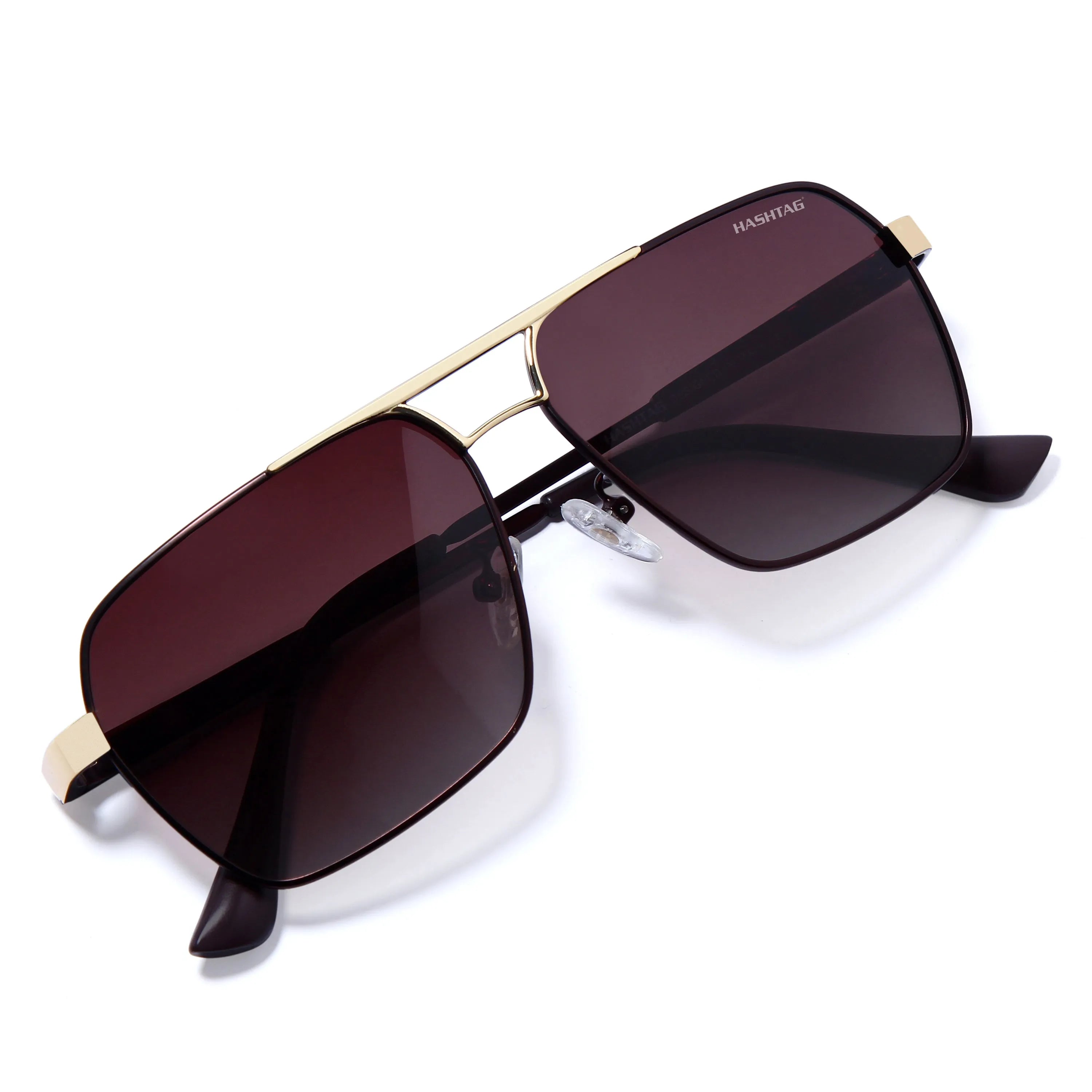 Inferna | Gradient Brown Medium Full Rim RECTANGLE Sunglasses for Men & Women [Polarized]
