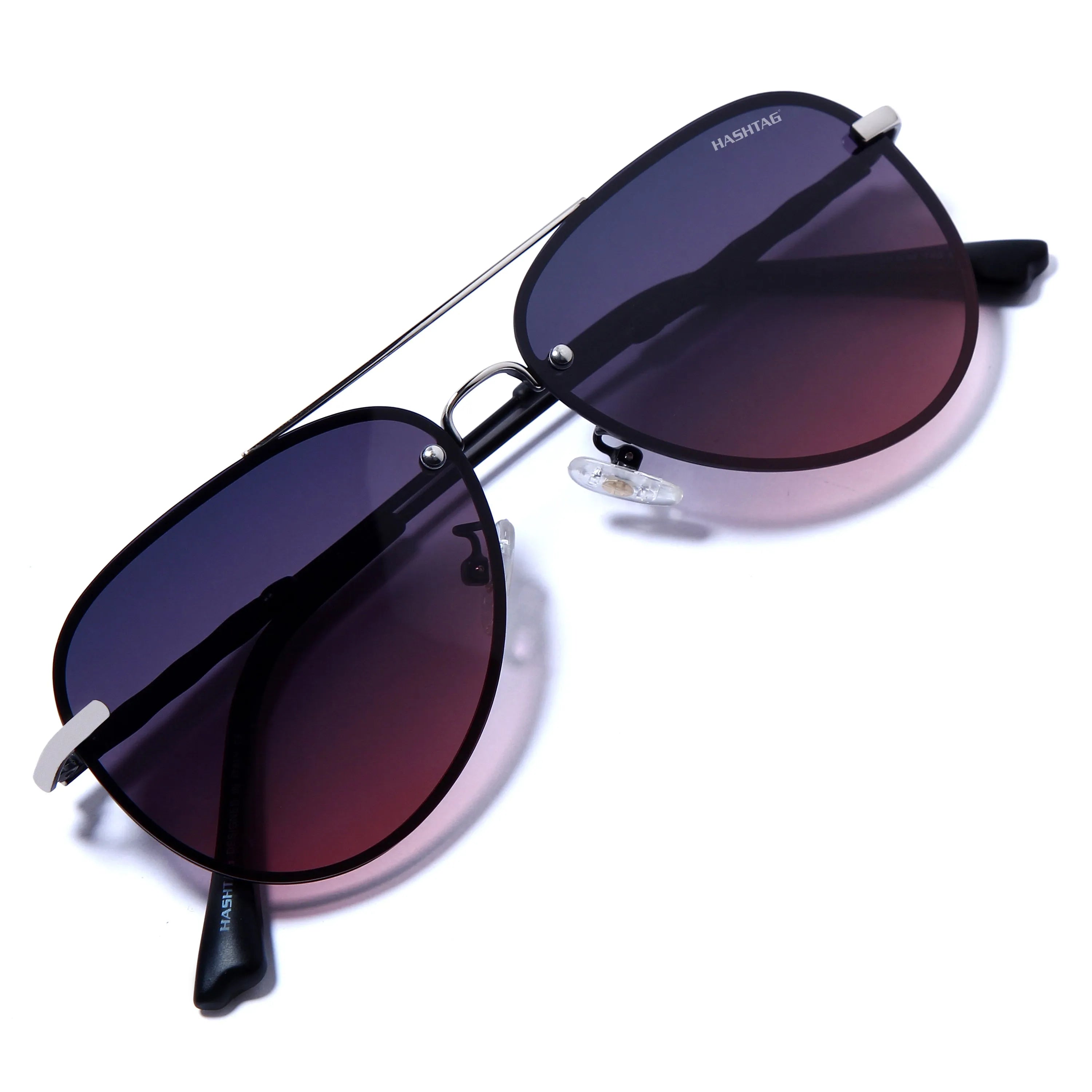 Nuvia | Gradient Blue pink Medium Full Rim Aviator Sunglasses for Men & Women [Polarized]