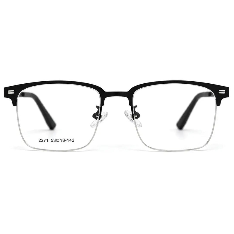 Mirage | Black Medium Half Rim Square Clip-on for Men & Women [Clip-on]