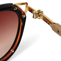 Vortex | Brown Medium Full Rim Round Sunglasses for Women [UV-protected]