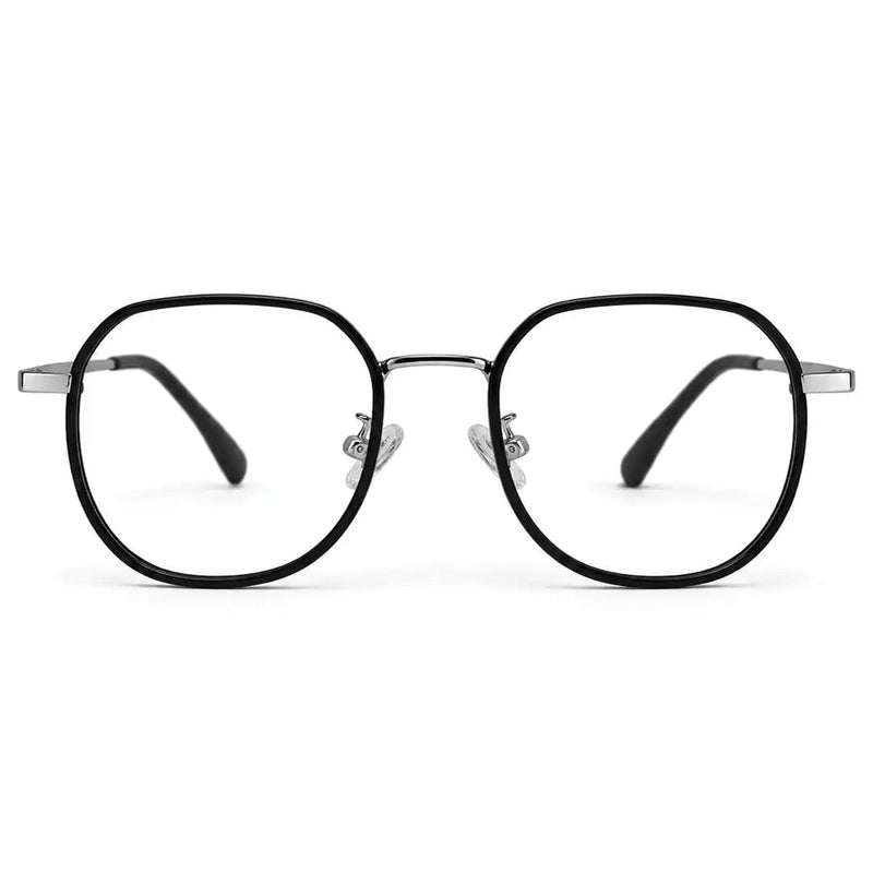 Arctic | Silver and Black Medium Full Rim Oval Clip-on for Men & Women [Clip-on]