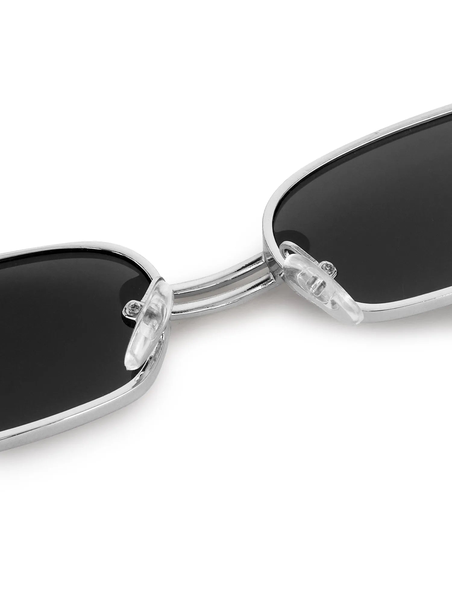 Darion | Silver Small Full Rim Rectangle Sunglasses for Women [UV-protected]