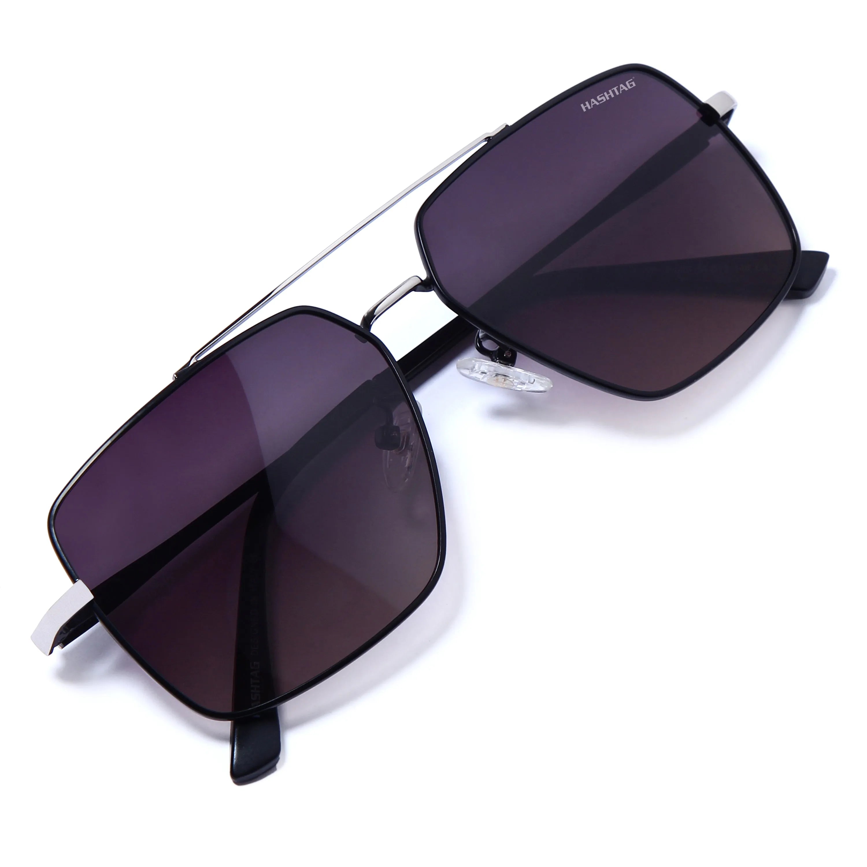Kynra | Gradient pink Brown Large Full Rim Aviator Sunglasses for Men & Women [Polarized]