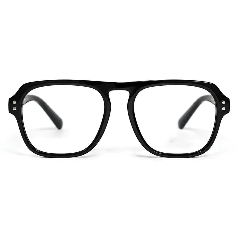 Ember | Black Medium Full Rim Square Clip-on for Men & Women [Clip-on]