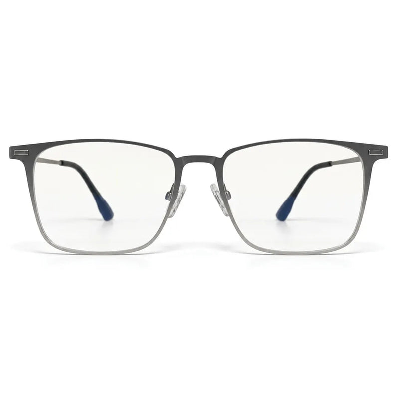 Quarion | Silver Medium Full Rim Rectangle Clip-on for Men & Women [Clip-on]