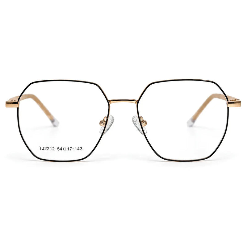 Zenith | Gold and Black Medium Full Rim Hexagonal Clip-on for Men & Women [Clip-on]