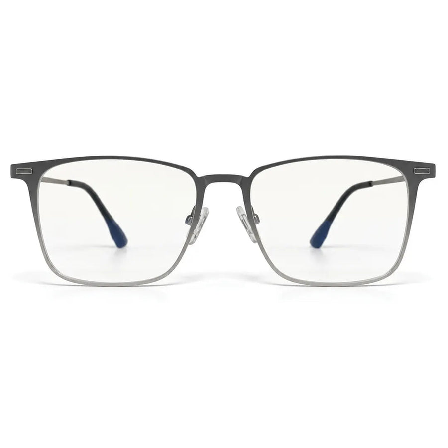 Quarion | Grey Medium Full Rim Rectangle Clip-on for Men & Women [Clip-on]