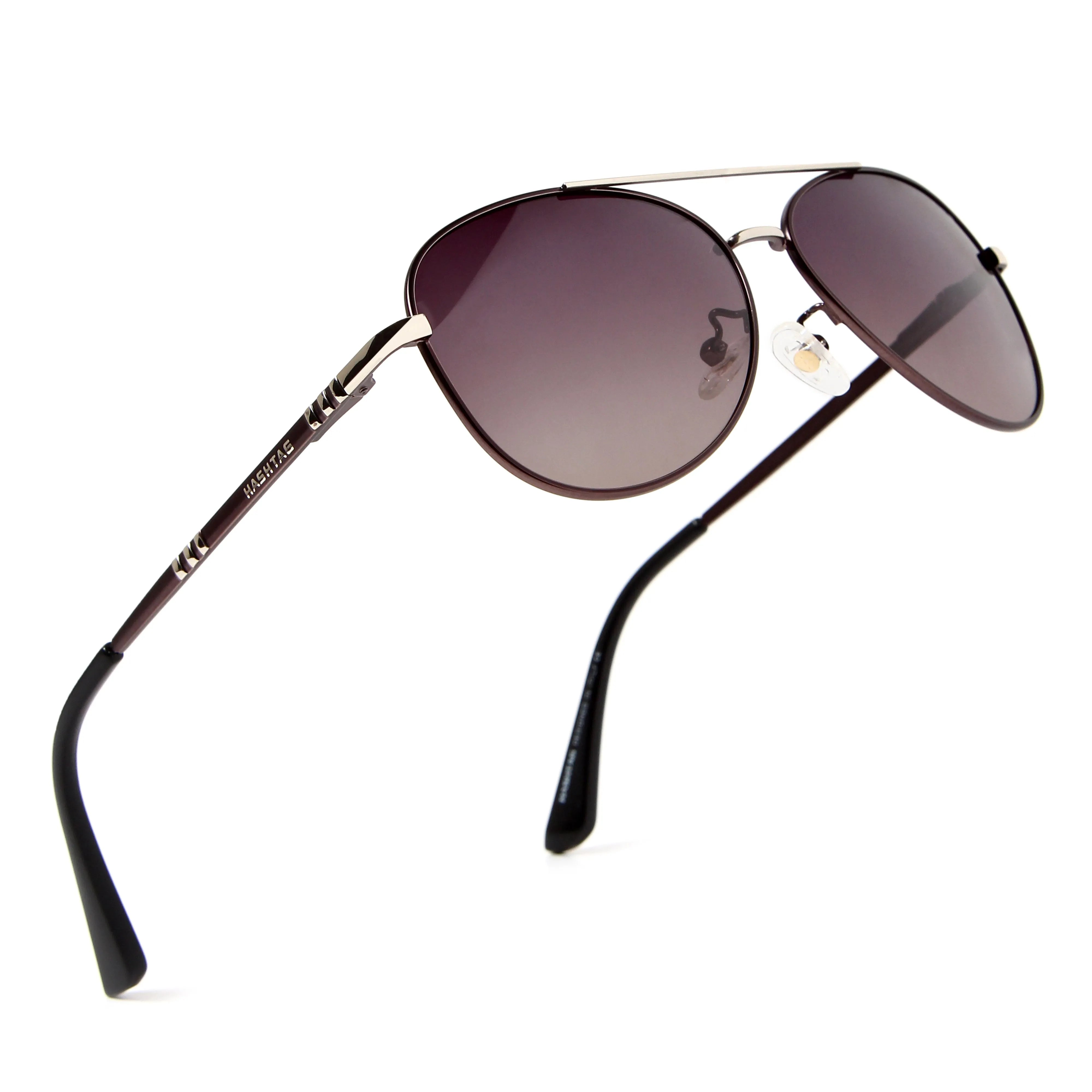 Tessera | Gradient Pink Brown Medium Full Rim Aviator Sunglasses for Men & Women [Polarized]