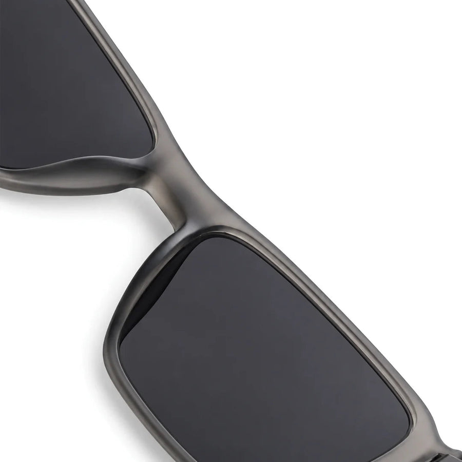 Rift | Grey/Black Large Full Rim Rectangle Sports Sunglasses for Men & Women [Polarized]