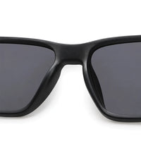 Rift | Black Large Full Rim Rectangle Sports Sunglasses for Men & Women [Polarized]
