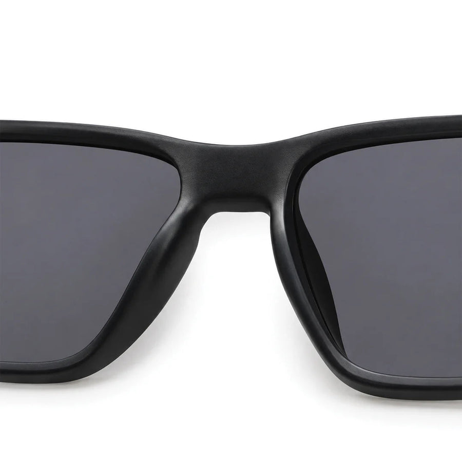 Rift | Black Large Full Rim Rectangle Sports Sunglasses for Men & Women [Polarized]