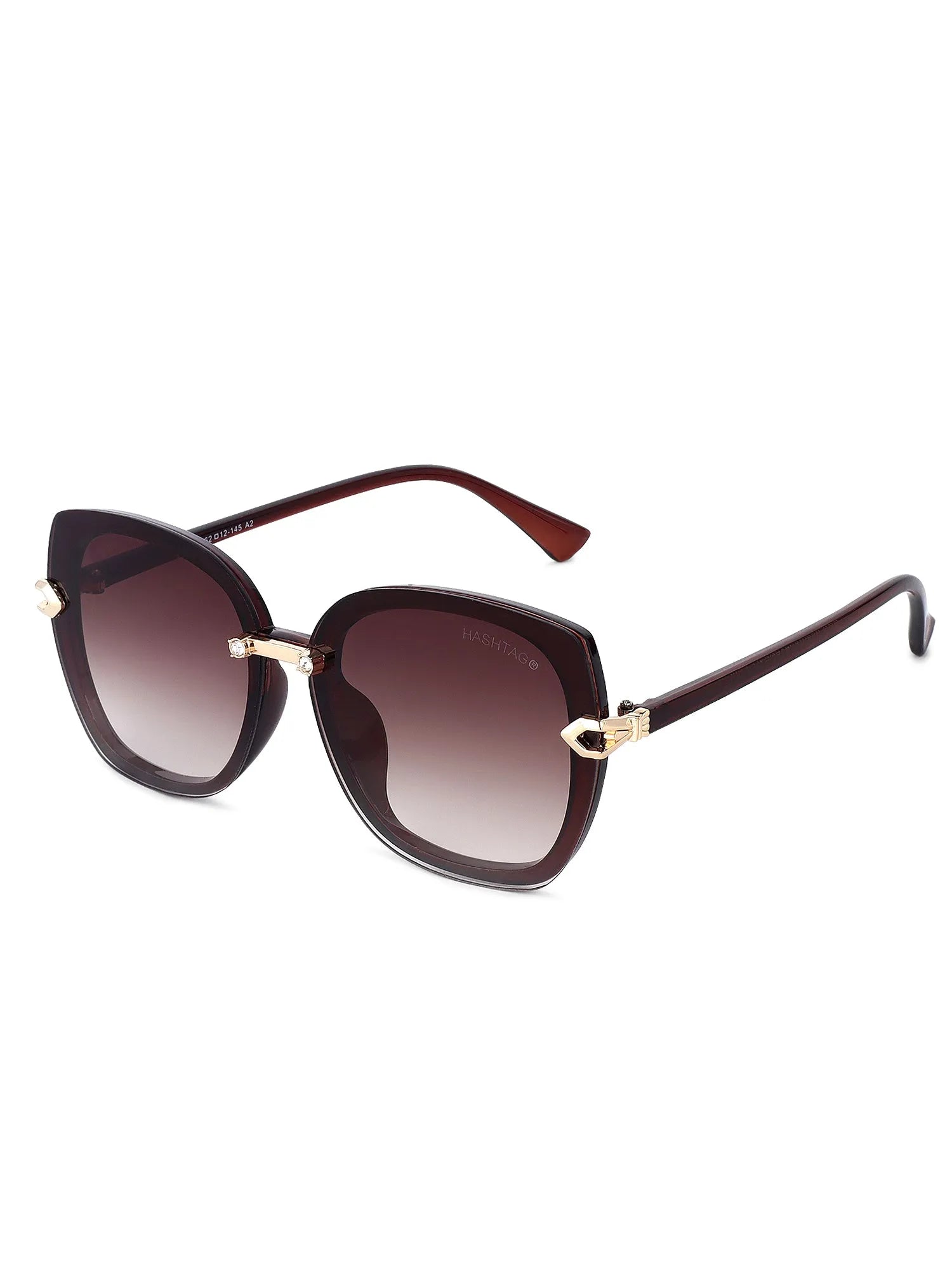 Thalron | Gradient Brown Large Full Rim Butterfly Sunglasses for Men & Women [UV-protected]