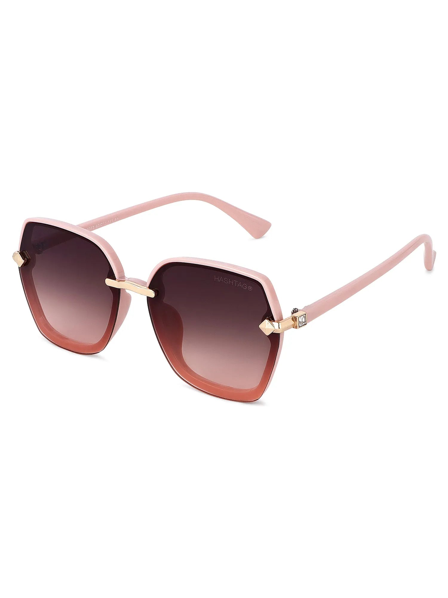 Xyrion | Gradient Brown & Pink Large Full Rim Butterfly Sunglasses for Men & Women [UV-protected]