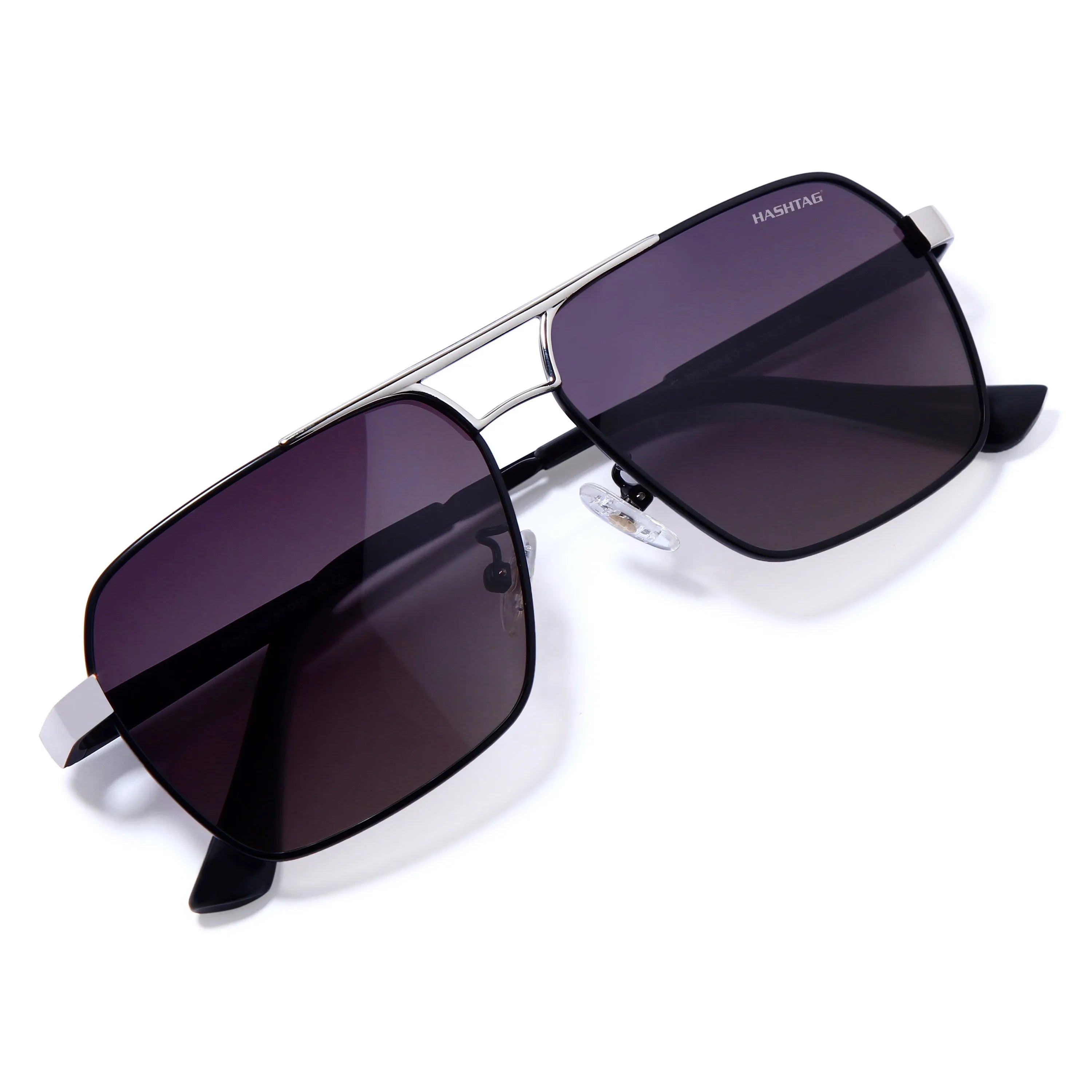 Inferna | Gradient Purple brown Medium Full Rim RECTANGLE Sunglasses for Men & Women [Polarized]