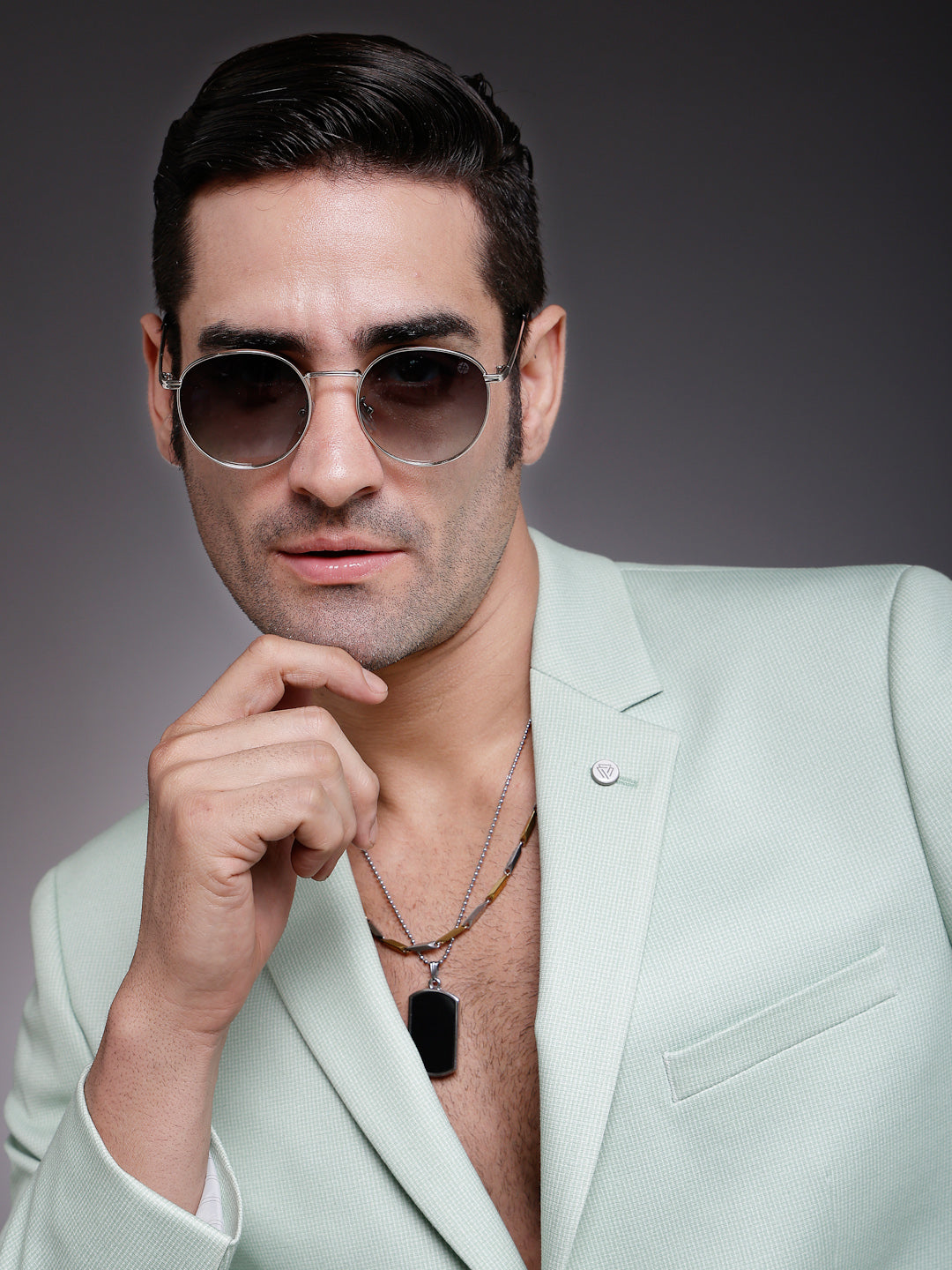 Solyra | Green Medium Full Rim Oval Sunglasses for Men [UV-protected]