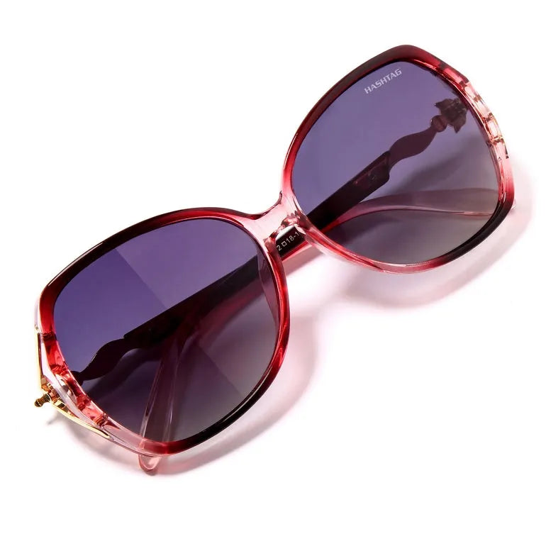 Hueless | Gradient Pink Medium Full Rim Butterfly Sunglasses for Women [Polarized]