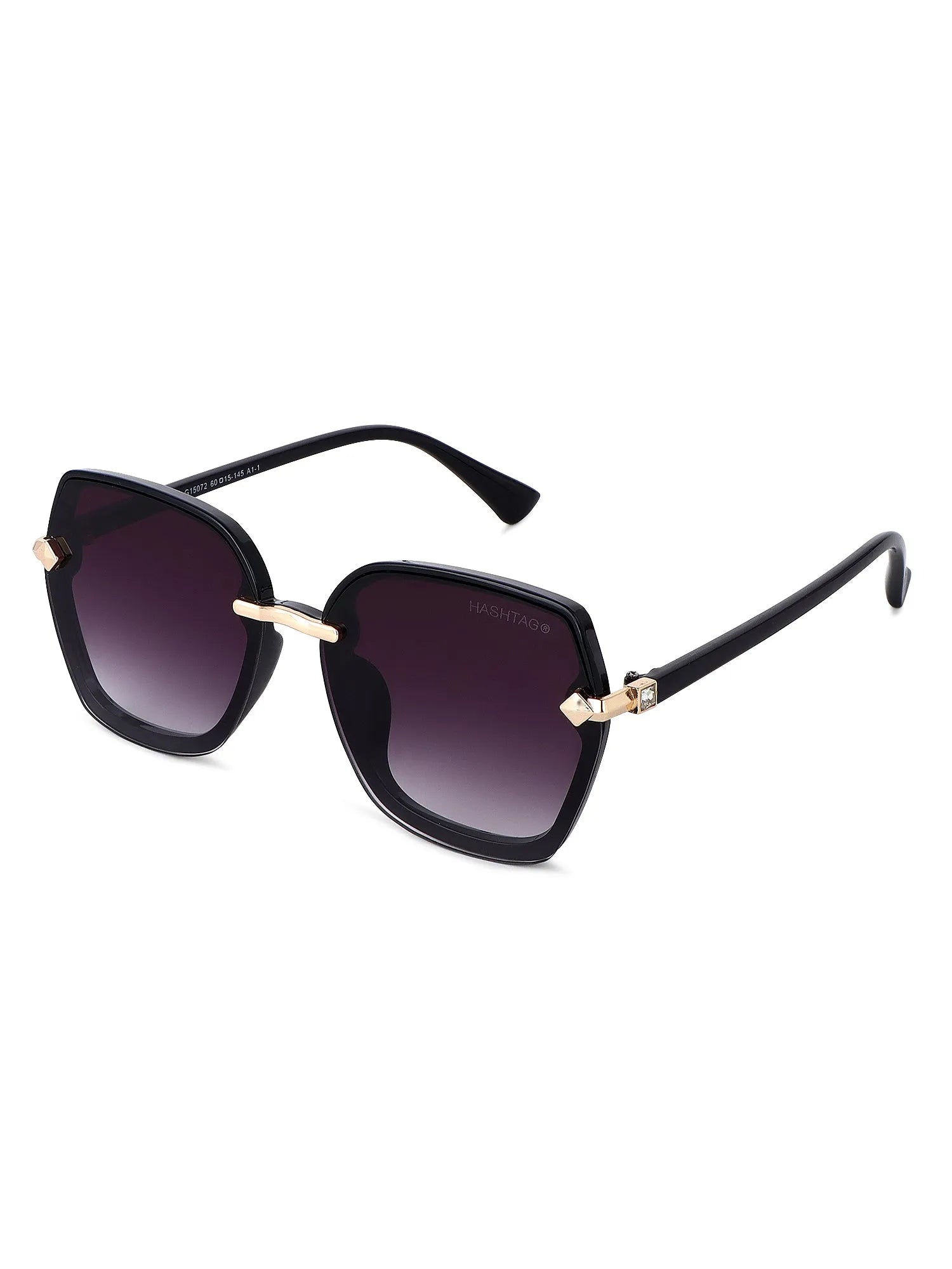 Xyrion | Gradient Black Large Full Rim Butterfly Sunglasses for Men & Women [UV-protected]